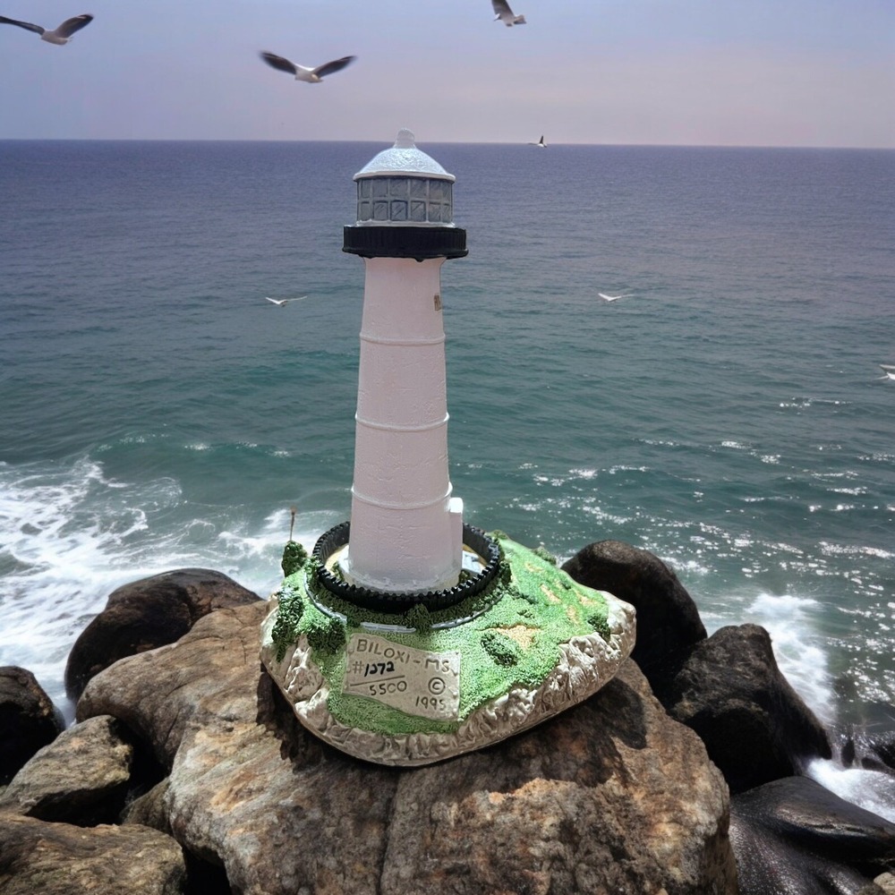 1995 Light Harbour BILOXI MS Lighthouse Signed Bill Younger #1272 of 5500